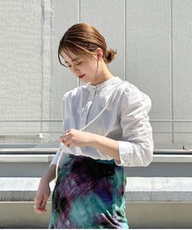 CIAOPANIC | ダンガリーギャザーブラウス/バンドカラーデニムシャツ(シャツ/ブラウス)