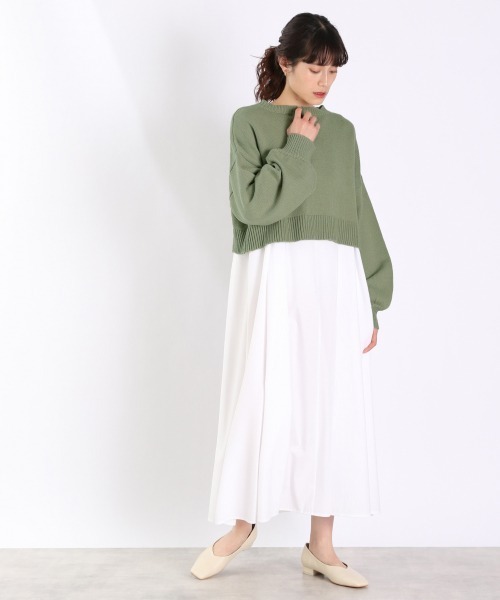 LOWRYS FARM（ローリーズファーム）の「レイヤードフハク２Ｐワンピ　931988（ワンピース・レディース・アイボリー/ブラック/ミント・FREE）」の3枚目の写真