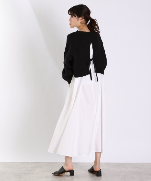 LOWRYS FARM（ローリーズファーム）の「レイヤードフハク２Ｐワンピ　931988（ワンピース・レディース・アイボリー/ブラック/ミント・FREE）」の5枚目の写真