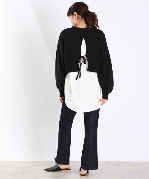 LOWRYS FARM（ローリーズファーム）の「レイヤードフハク２Ｐワンピ　931988（ワンピース・レディース・アイボリー/ブラック/ミント・FREE）」の6枚目の写真