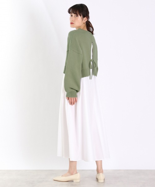 LOWRYS FARM（ローリーズファーム）の「レイヤードフハク２Ｐワンピ　931988（ワンピース・レディース・アイボリー/ブラック/ミント・FREE）」の7枚目の写真