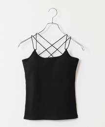 【WEB限定】カップ付きテレコバッククロスキャミソール(パット取り外し可)