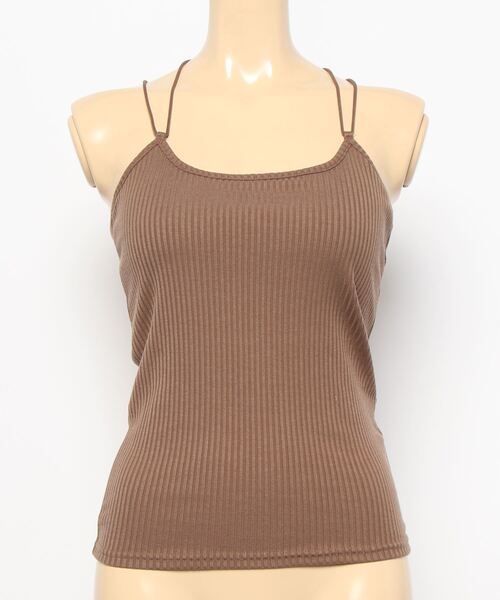 COLONY 2139（コロニートゥーワンスリーナイン）の「【WEB限定】カップ付きテレコバッククロスキャミソール(パット取り外し可)（キャミソール・レディース・ブラック/ベージュ/ブラウン/オフホワイト/モカ・FREE）」の11枚目の写真
