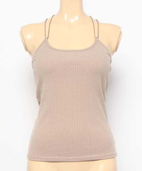 COLONY 2139（コロニートゥーワンスリーナイン）の「【WEB限定】カップ付きテレコバッククロスキャミソール(パット取り外し可)（キャミソール・レディース・ブラック/ベージュ/ブラウン/オフホワイト/モカ・FREE）」の10枚目の写真