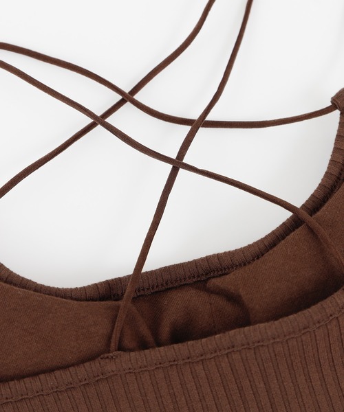 COLONY 2139（コロニートゥーワンスリーナイン）の「【WEB限定】カップ付きテレコバッククロスキャミソール(パット取り外し可)（キャミソール・レディース・ブラック/ベージュ/ブラウン/オフホワイト/モカ・FREE）」の20枚目の写真