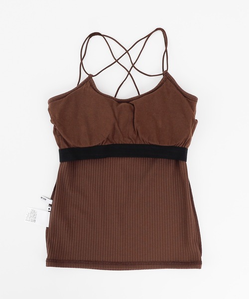 COLONY 2139（コロニートゥーワンスリーナイン）の「【WEB限定】カップ付きテレコバッククロスキャミソール(パット取り外し可)（キャミソール・レディース・ブラック/ベージュ/ブラウン/オフホワイト/モカ・FREE）」の18枚目の写真
