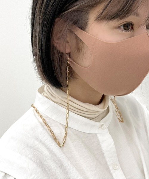 apres jour mignon(アプレジュールミニョン)の「【apresjour mignon×ARIAZ】アソートチェーンマスクストラップ(ネックレス・レディース・シルバー/ブラック/ナチュラル/ゴールド/ホワイト/ライトグレー・ONESIZE)」の5枚目の写真