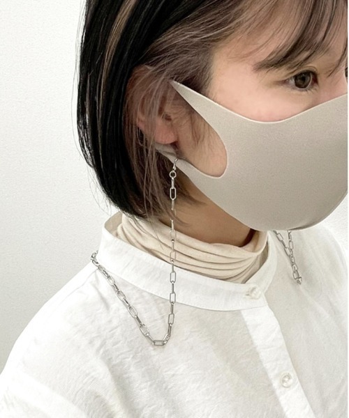 apres jour mignon(アプレジュールミニョン)の「【apresjour mignon×ARIAZ】アソートチェーンマスクストラップ(ネックレス・レディース・シルバー/ブラック/ナチュラル/ゴールド/ホワイト/ライトグレー・ONESIZE)」の4枚目の写真