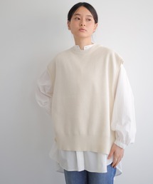 AMERICAN HOLIC | SET ニットベスト+デザインスリーブシャツ　＊(ベスト)