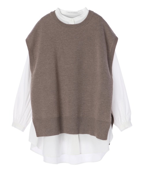 AMERICAN HOLIC（アメリカンホリック）の「SET ニットベスト+デザインスリーブシャツ　＊（ベスト・レディース・ブラック/ネイビー/アイボリー/モカ・FREE）」の19枚目の写真