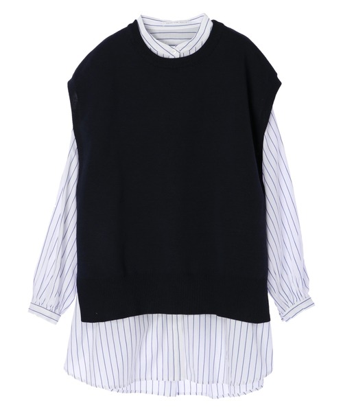 AMERICAN HOLIC（アメリカンホリック）の「SET ニットベスト+デザインスリーブシャツ　＊（ベスト・レディース・ブラック/ネイビー/アイボリー/モカ・FREE）」の20枚目の写真