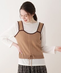 Cutie Blonde | 【S-L/2点セット】ドロストニットビスチェ＋インナー(その他トップス)