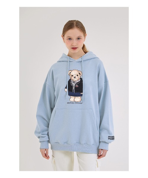 muahmuah(ムーアムーア)の「『muah muah/ムーアムーア』×『teddy bear/テディベア』BIG MUAH BEAR STITCH OVERFIT HOODIE/テディベア ロゴデザイン オーバーフィットフーディー(パーカー・レディース・ライトブルー/アイボリー/レッド/グレー/ブラック・FREE)」の21枚目の写真