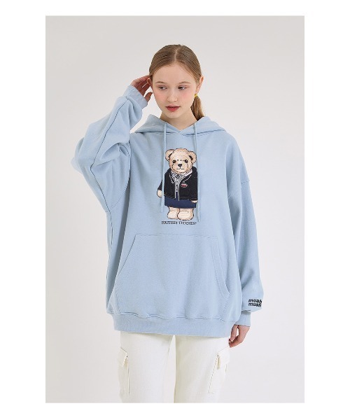 muahmuah(ムーアムーア)の「『muah muah/ムーアムーア』×『teddy bear/テディベア』BIG MUAH BEAR STITCH OVERFIT HOODIE/テディベア ロゴデザイン オーバーフィットフーディー(パーカー・レディース・ライトブルー/アイボリー/レッド/グレー/ブラック・FREE)」の22枚目の写真
