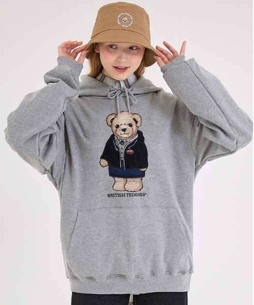 muahmuah(ムーアムーア)の「『muah muah/ムーアムーア』×『teddy bear/テディベア』BIG MUAH BEAR STITCH OVERFIT HOODIE/テディベア ロゴデザイン オーバーフィットフーディー(パーカー・レディース・ライトブルー/アイボリー/レッド/グレー/ブラック・FREE)」の17枚目の写真