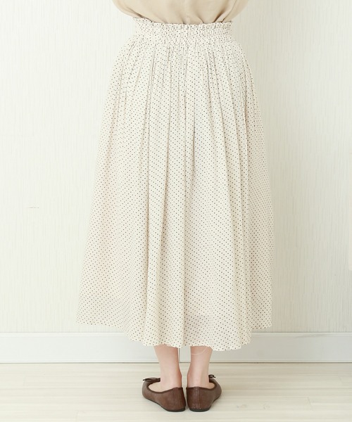 libelle more（リベル モア）の「T/Rスラブ　ウエストフリルドットスカート（スカート・レディース・ブラック/ネイビー/オフホワイト/グリーン/モカ・M）」の14枚目の写真