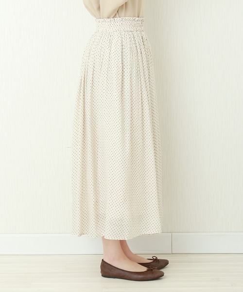 libelle more（リベル モア）の「T/Rスラブ　ウエストフリルドットスカート（スカート・レディース・ブラック/ネイビー/オフホワイト/グリーン/モカ・M）」の15枚目の写真