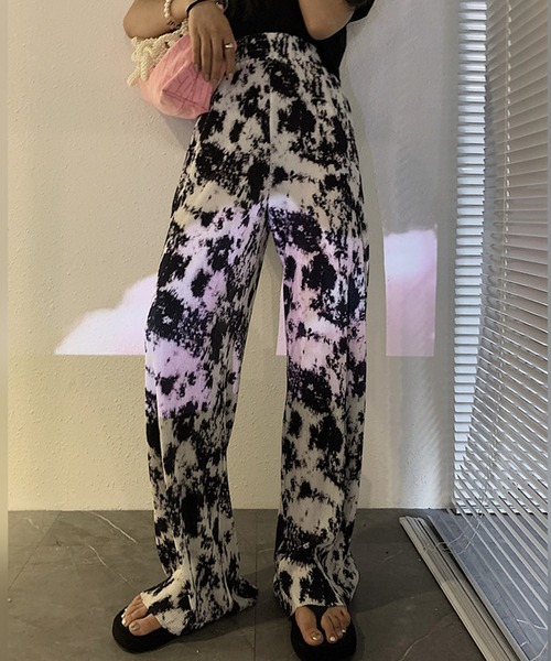 SMILE ORCHID(スマイルオーキッド)の「セルフカットワイドプリーツ柄パンツ(その他パンツ・レディース・ブラック系その他/グリーン系その他/ブラック系その他2/ターコイズブルー/ブラック系その他3/ブルー系その他3/ピンク系その他3/ブラウン系その他3/グリーン系その他3/ブラック系その他4/ブラウン系その他4/ブラック系その他5/ホワイト系その他5/グリーン系その他6/ブルー系その他6/イエロー系その他6/ブラック系その他7/ブラック・FREE)」の7枚目の写真
