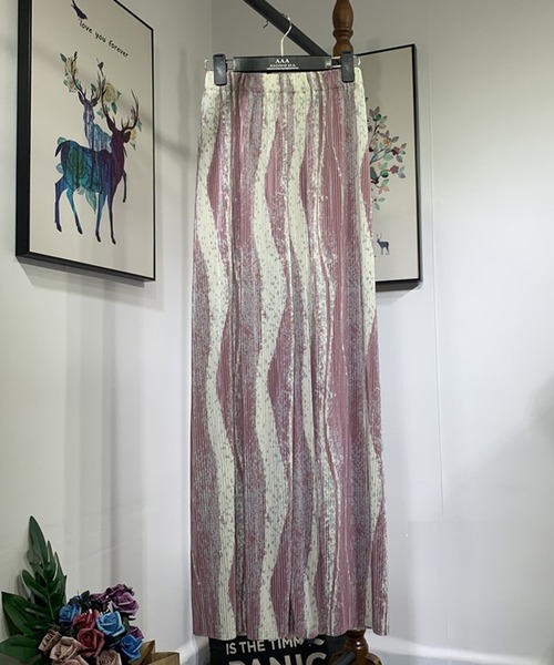 SMILE ORCHID(スマイルオーキッド)の「セルフカットワイドプリーツ柄パンツ(その他パンツ・レディース・ブラック系その他/グリーン系その他/ブラック系その他2/ターコイズブルー/ブラック系その他3/ブルー系その他3/ピンク系その他3/ブラウン系その他3/グリーン系その他3/ブラック系その他4/ブラウン系その他4/ブラック系その他5/ホワイト系その他5/グリーン系その他6/ブルー系その他6/イエロー系その他6/ブラック系その他7/ブラック・FREE)」の18枚目の写真