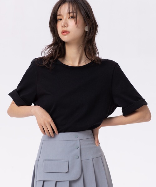 SAISON DE PAPILLON(セゾンドパピヨン)の「【綿100%】バックオープンTシャツ(Tシャツ/カットソー・レディース・ホワイト/ブラック/グレー・S/M/L)」の3枚目の写真