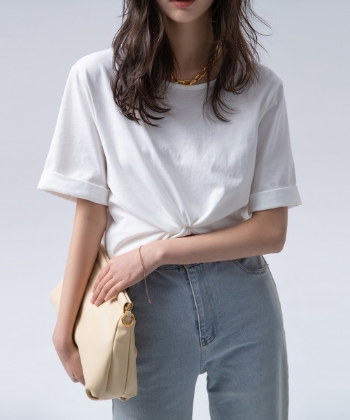 SAISON DE PAPILLON(セゾンドパピヨン)の「【綿100%】バックオープンTシャツ(Tシャツ/カットソー・レディース・ホワイト/ブラック/グレー・S/M/L)」の19枚目の写真