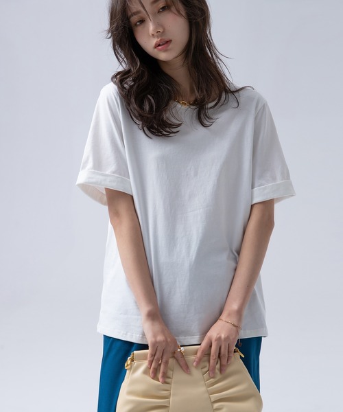 SAISON DE PAPILLON(セゾンドパピヨン)の「【綿100%】バックオープンTシャツ(Tシャツ/カットソー・レディース・ホワイト/ブラック/グレー・S/M/L)」の9枚目の写真