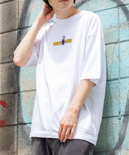 WEGO（ウィゴー）の「WEGO/別注ベンデイビスロゴ刺繍ビッグシルエットTシャツ（Tシャツ/カットソー・メンズ・サックスブルー/グリーン系その他/イエロー/ホワイト/アイボリー/スミクロ/その他1/その他2/その他3・SMALL/MEDIUM/LARGE）」の2枚目の写真