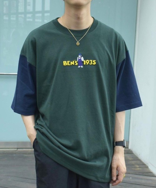WEGO（ウィゴー）の「WEGO/別注ベンデイビスロゴ刺繍ビッグシルエットTシャツ（Tシャツ/カットソー・メンズ・サックスブルー/グリーン系その他/イエロー/ホワイト/アイボリー/スミクロ/その他1/その他2/その他3・SMALL/MEDIUM/LARGE）」の13枚目の写真