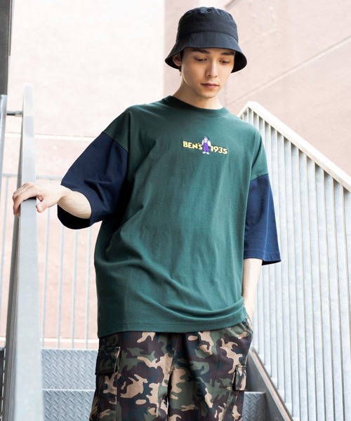 WEGO（ウィゴー）の「WEGO/別注ベンデイビスロゴ刺繍ビッグシルエットTシャツ（Tシャツ/カットソー・メンズ・サックスブルー/グリーン系その他/イエロー/ホワイト/アイボリー/スミクロ/その他1/その他2/その他3・SMALL/MEDIUM/LARGE）」の16枚目の写真