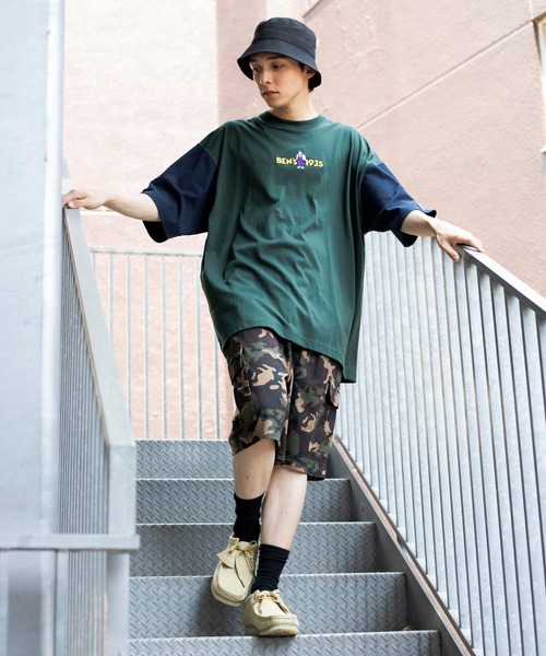 WEGO（ウィゴー）の「WEGO/別注ベンデイビスロゴ刺繍ビッグシルエットTシャツ（Tシャツ/カットソー・メンズ・サックスブルー/グリーン系その他/イエロー/ホワイト/アイボリー/スミクロ/その他1/その他2/その他3・SMALL/MEDIUM/LARGE）」の15枚目の写真