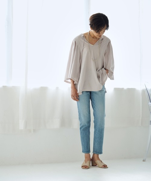 YANUK（ヤヌーク）の「【YANUK/ヤヌーク】ハイウエスト スリムテーパード デニムパンツ High Waist RUTH(ハイウエスト ルース)（デニムパンツ・レディース・サックスブルー・24inch/26inch/27inch/23inch/22inch/21inch/25inch）」の13枚目の写真