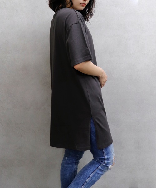 UNDERWRAPS（アンダーラップス）の「ドロップショルダーV/NチュニックT (M3)（チュニック・レディース・チャコールグレー/グリーン/ベージュ・L/M）」の11枚目の写真