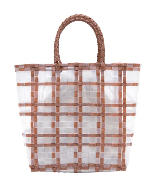 titivate（ティティベイト）の「ｸﾘｱﾁｪｯｸﾊﾞｽｹｯﾄﾊﾞｯｸﾞ（ハンドバッグ・レディース・ミント/ブラウン/ベージュ・F）」の6枚目の写真