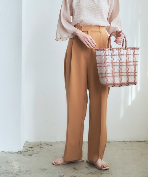 titivate（ティティベイト）の「ｸﾘｱﾁｪｯｸﾊﾞｽｹｯﾄﾊﾞｯｸﾞ（ハンドバッグ・レディース・ミント/ブラウン/ベージュ・F）」の9枚目の写真