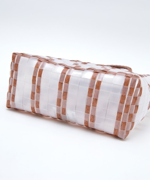 titivate（ティティベイト）の「ｸﾘｱﾁｪｯｸﾊﾞｽｹｯﾄﾊﾞｯｸﾞ（ハンドバッグ・レディース・ミント/ブラウン/ベージュ・F）」の18枚目の写真