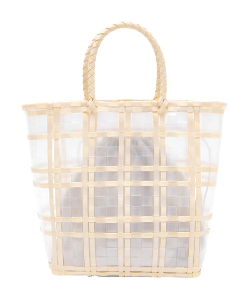 titivate（ティティベイト）の「ｸﾘｱﾁｪｯｸﾊﾞｽｹｯﾄﾊﾞｯｸﾞ（ハンドバッグ・レディース・ミント/ブラウン/ベージュ・F）」の4枚目の写真