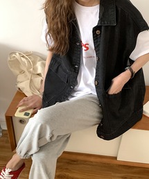 オーバーデニムベスト