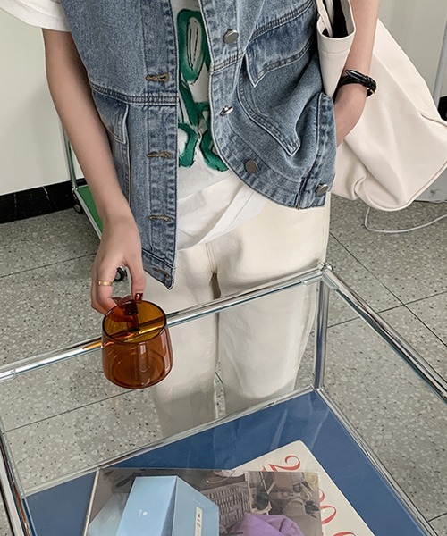 aimoha（アイモハ）の「オーバーデニムベスト（ベスト・レディース・ブラック/ブルー・FREE）」の16枚目の写真