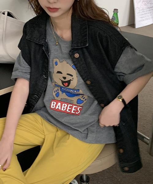 aimoha（アイモハ）の「オーバーデニムベスト（ベスト・レディース・ブラック/ブルー・FREE）」の6枚目の写真