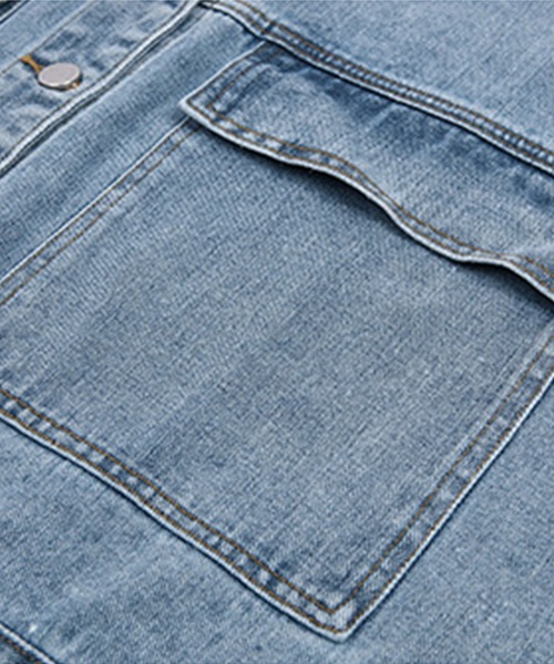 aimoha（アイモハ）の「オーバーデニムベスト（ベスト・レディース・ブラック/ブルー・FREE）」の7枚目の写真