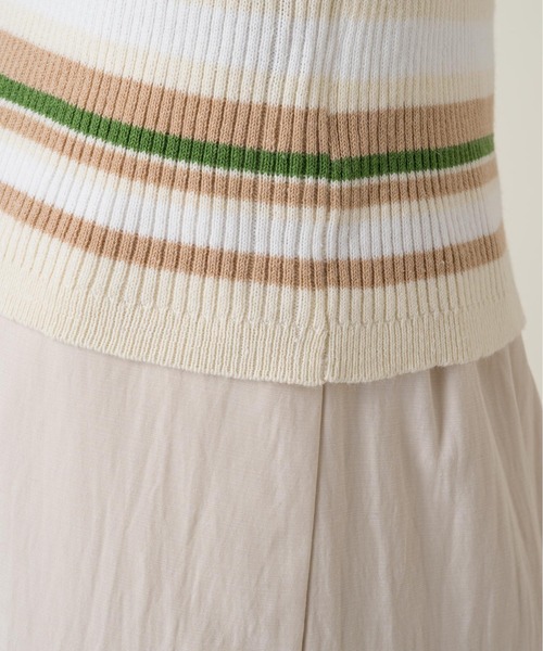 Kastane(カスタネ)の「マルチボーダー7分袖チビニット(ニット/セーター・レディース・サックスブルー/イエロー/アイボリー・FREE)」の19枚目の写真