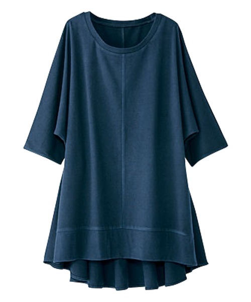 BELLUNA(ベルーナ)の「抗ウイルス加工素材バックフレアープルオーバー(Tシャツ/カットソー・レディース・ネイビー/ターコイズブルー/グレー系その他/レッド系その他・MEDIUM/LARGE/X-LARGE)」の3枚目の写真