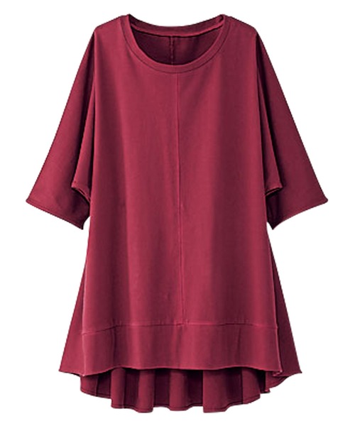 BELLUNA(ベルーナ)の「抗ウイルス加工素材バックフレアープルオーバー(Tシャツ/カットソー・レディース・ネイビー/ターコイズブルー/グレー系その他/レッド系その他・MEDIUM/LARGE/X-LARGE)」の6枚目の写真