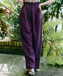 IEDIT コットンリネンドビークロスのフラワーベースパンツ