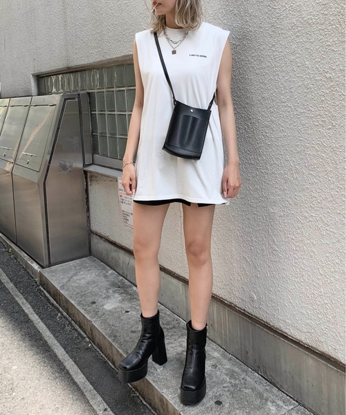 RASVOA（ラスボア）の「バックロゴダブルタンクトップ（タンクトップ・レディース・ブラック/オフホワイト・FREE）」の21枚目の写真