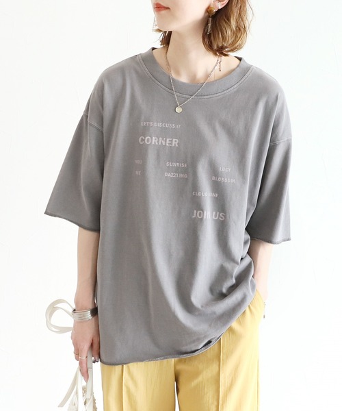 reca(レカ)の「ピグメントプリントTシャツ(Tシャツ/カットソー・レディース・ベージュ/グレー/グリーン・FREE)」の2枚目の写真