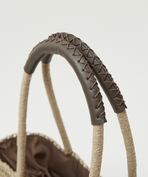 LOWELL things(ロウェル シングス)の「【販売店舗限定】バイカラートートバッグ(かごバッグ・レディース・ピンク/ネイビー/グリーン/ダークブラウン・フリー)」の9枚目の写真