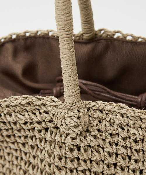 LOWELL things(ロウェル シングス)の「【販売店舗限定】バイカラートートバッグ(かごバッグ・レディース・ピンク/ネイビー/グリーン/ダークブラウン・フリー)」の10枚目の写真