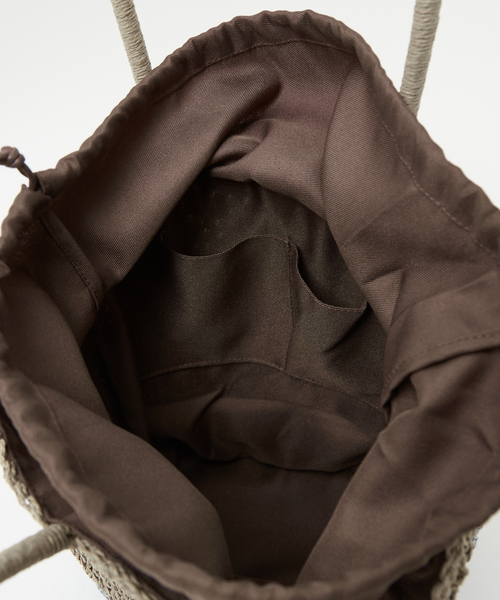 LOWELL things(ロウェル シングス)の「【販売店舗限定】バイカラートートバッグ(かごバッグ・レディース・ピンク/ネイビー/グリーン/ダークブラウン・フリー)」の12枚目の写真