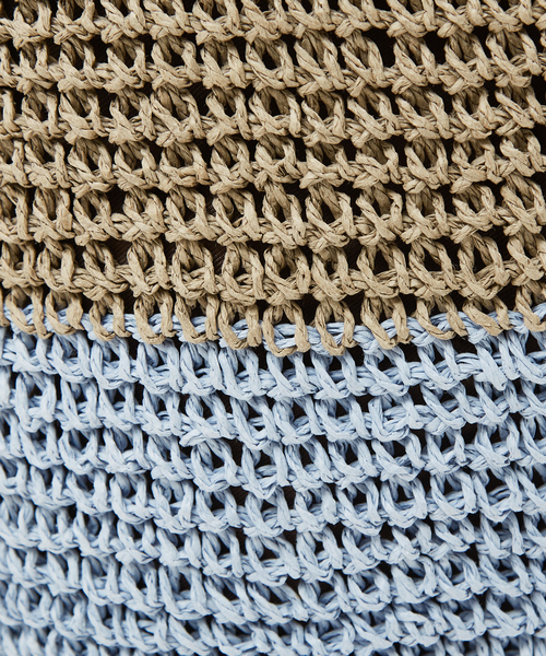 LOWELL things(ロウェル シングス)の「【販売店舗限定】バイカラートートバッグ(かごバッグ・レディース・ピンク/ネイビー/グリーン/ダークブラウン・フリー)」の14枚目の写真